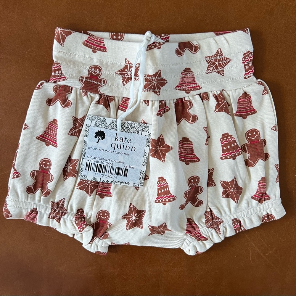 KATE QUINN Gingerbread Cookies Organic Cotton Coordinated Set, 12-18mo - Picture 7 of 11